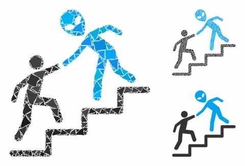 Alien training help Mosaic Icon of Inequal Elements 스톡 일러스트