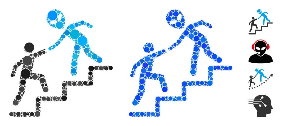 Alien Training Help Mosaic Icon of Circle Dots 스톡 일러스트