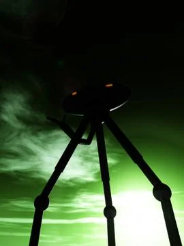 Alien Tripod And Sky Stock Illustration