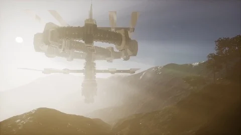 Alien UFO at Earth Stock Footage 81776865