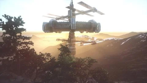Alien UFO at Earth Stock Illustration