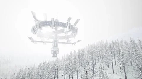 Alien UFO at Earth Stock Illustration