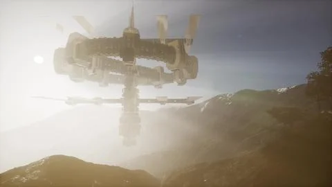 Alien UFO at Earth Stock Illustration