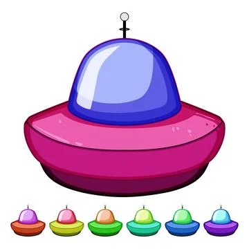 Alien ufo ship cartoon vector graphic Stock Illustration
