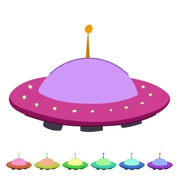 Alien ufo ship vector cartoon graphic Stock Illustration