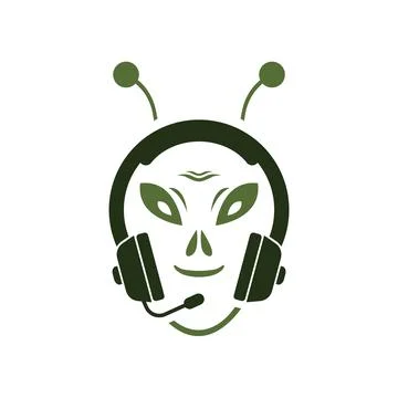 Alien use headphone Stock Illustration