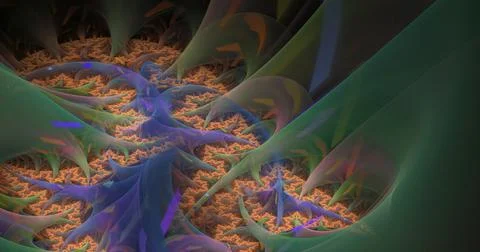 Alien valley landscape background Stock Illustration