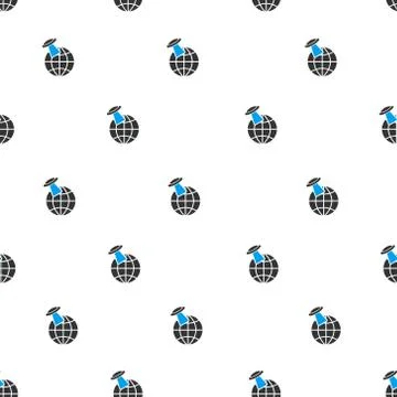 Alien Visit Earth Flat Vector Seamless Pattern Illustrazione stock