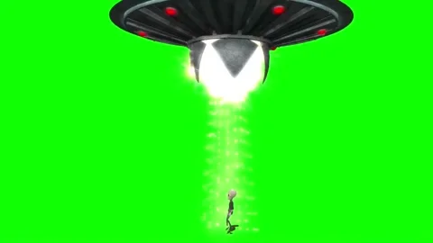 Alien visitant walking animation 3D green screen overlay Video stock 176352058