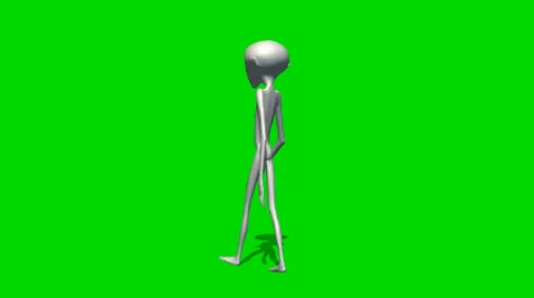 Alien walk - seperated on green screen Vidéo 34447708