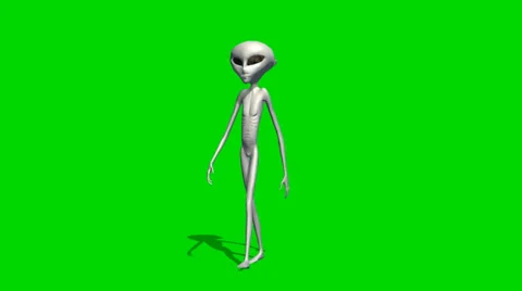 Alien walk - seperated on green screen Vidéo 34447722