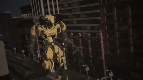 The alien is walking and there are explosions underneath Stock Footage 287217723