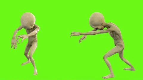 Alien walks like a zombie. Stock Illustration