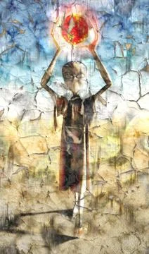 Alien Wall Painting Stock-Illustration