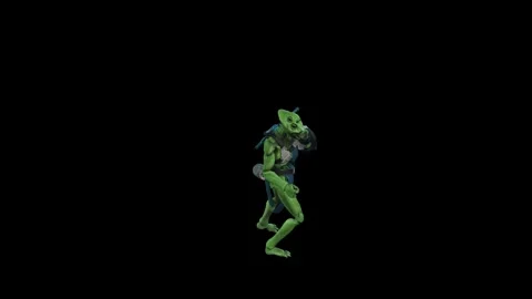 Alien warrior two Hit Combo Combat mode Black Screen Animation 4k Renderin 動画素材 265046498