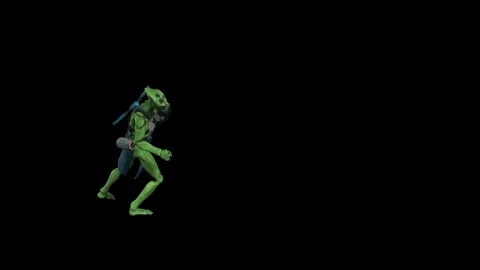 Alien warrior two Hit Combo Combat mode Black Screen Animation 4k Renderin 動画素材 265046500