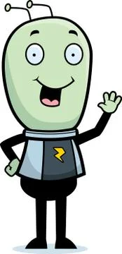 Alien Waving Stock Illustration