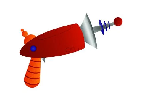 Alien weapon clipart vector illustration isolated on white background Illustrazione stock