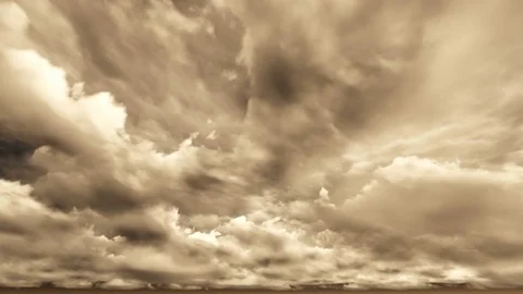 Alien white apocalyptic dramatic sunset clouds with dark sky seamless loop Stock Footage 80801218