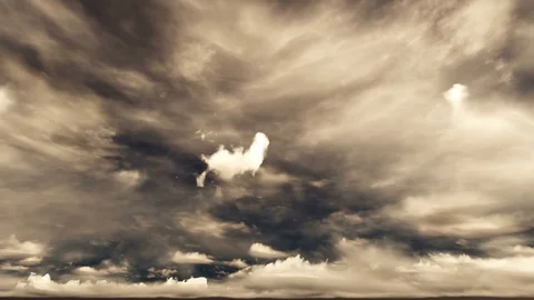 Alien white apocalyptic dramatic sunset clouds with dark sky seamless loop 스톡 동영상 80801220