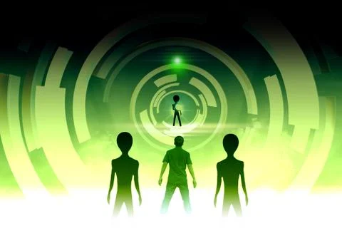 Alien Will Invasion Stock Illustration
