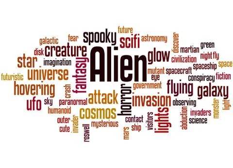 Alien, word cloud concept 库存插图