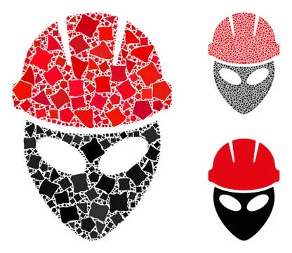 Alien worker Composition Icon of Abrupt Parts 스톡 일러스트