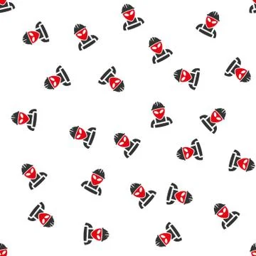 Alien Worker Flat Vector Seamless Pattern Stock Illustration