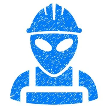 Alien Worker Grainy Texture Icon 스톡 일러스트