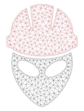 Alien Worker Polygonal Frame Vector Mesh Illustration Stock-Illustration