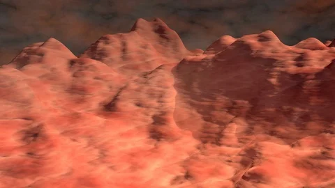 Alien world, exoplanet surface landscape with atmospheric effects. 3d Animation Stock Footage 124112187