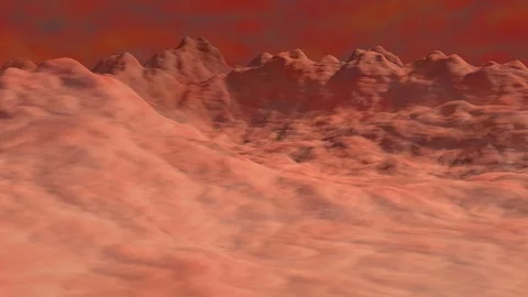 Alien world, exoplanet surface landscape with atmospheric effects. 3d Animation Stock Footage 124112218