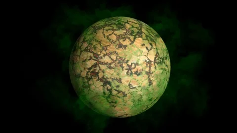 Alien World, Exoplanet Surface Landscape With Atmospheric Effects. 3d animation Stock-Footage 129217474