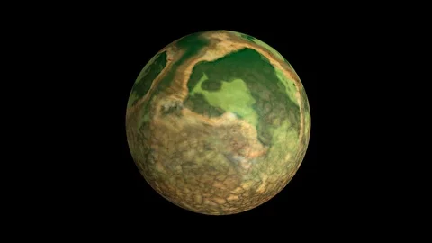 Alien World, Exoplanet Surface Landscape Detailed Flowing Topology. 3d animation Stock Footage 129217511