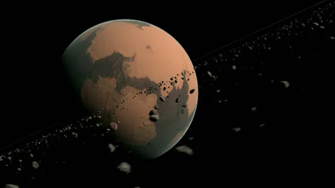 Alien World with Ring System Stock Footage 171420372