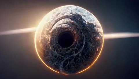 Alien Wormhole Technology For Interstellar Travel Stock Illustration
