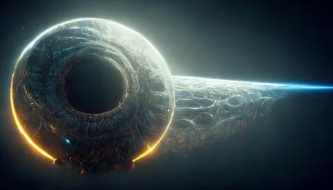 Alien Wormhole Technology For Interstellar Travel Stock Illustration