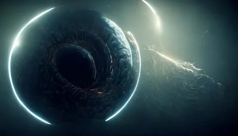 Alien Wormhole Technology For Interstellar Travel Stock Illustration