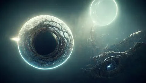 Alien Wormhole Technology For Interstellar Travel Stock Illustration