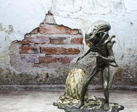 Alien Xenomorph with egg from the original Alien movie Stock Photos