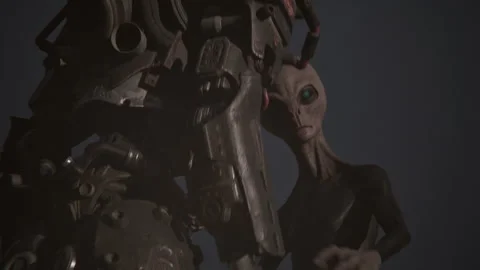 Aliens came to save humans from an Ai coup Video stock 288567331