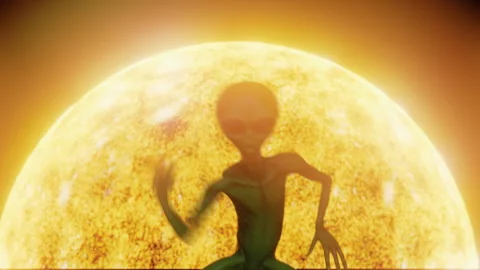 Aliens dance on their visit to the sun Stock Footage 290390223