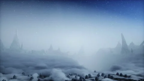 Aliens eggs on alien planet. Mars surface. UFO concept. Realistic 4k animation. Video stock 160974700