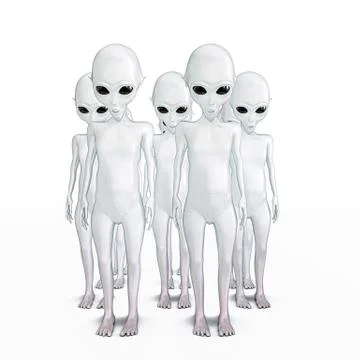 Aliens isolated on white background Stock Illustration