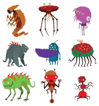 Aliens monsters vector illustration 스톡 일러스트