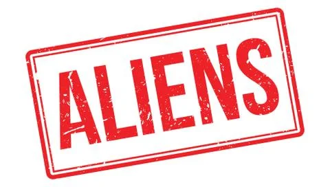 Aliens rubber stamp Illustrazione stock