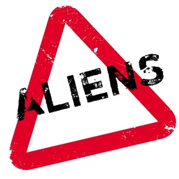 Aliens rubber stamp Illustrazione stock