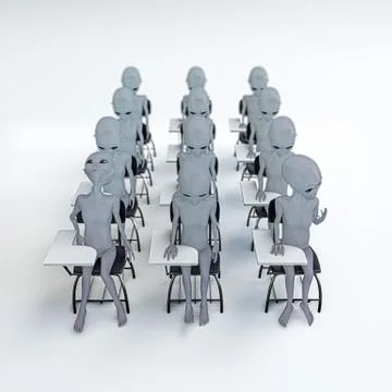 Aliens at school Stock Illustration
