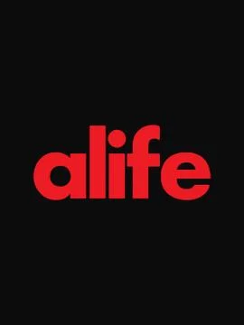 Alife text isolated on black background Stock Illustration