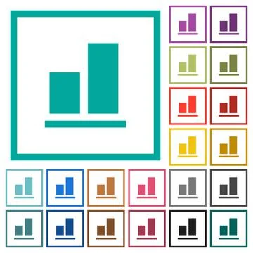 Align to bottom flat color icons with quadrant frames イラスト素材